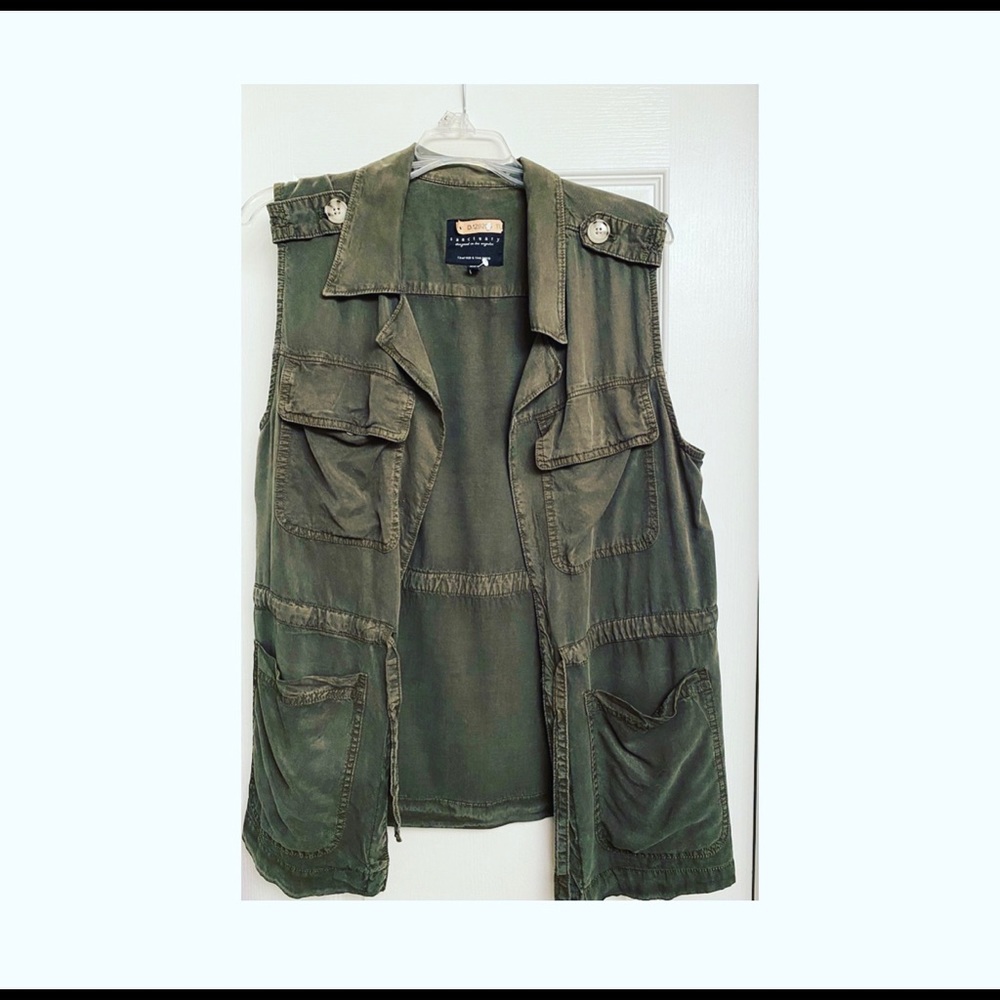 Sanctuary Brand Military Green Casual Vest